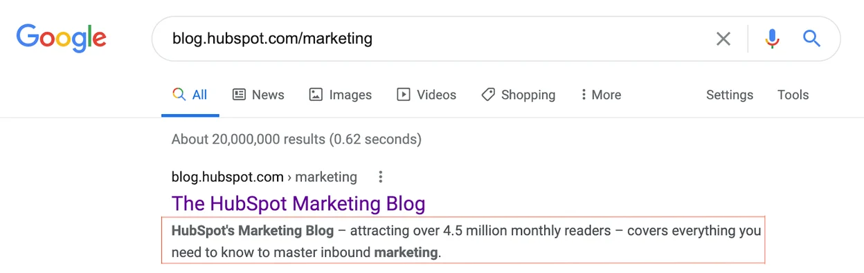 example how to include keywords in a meta description